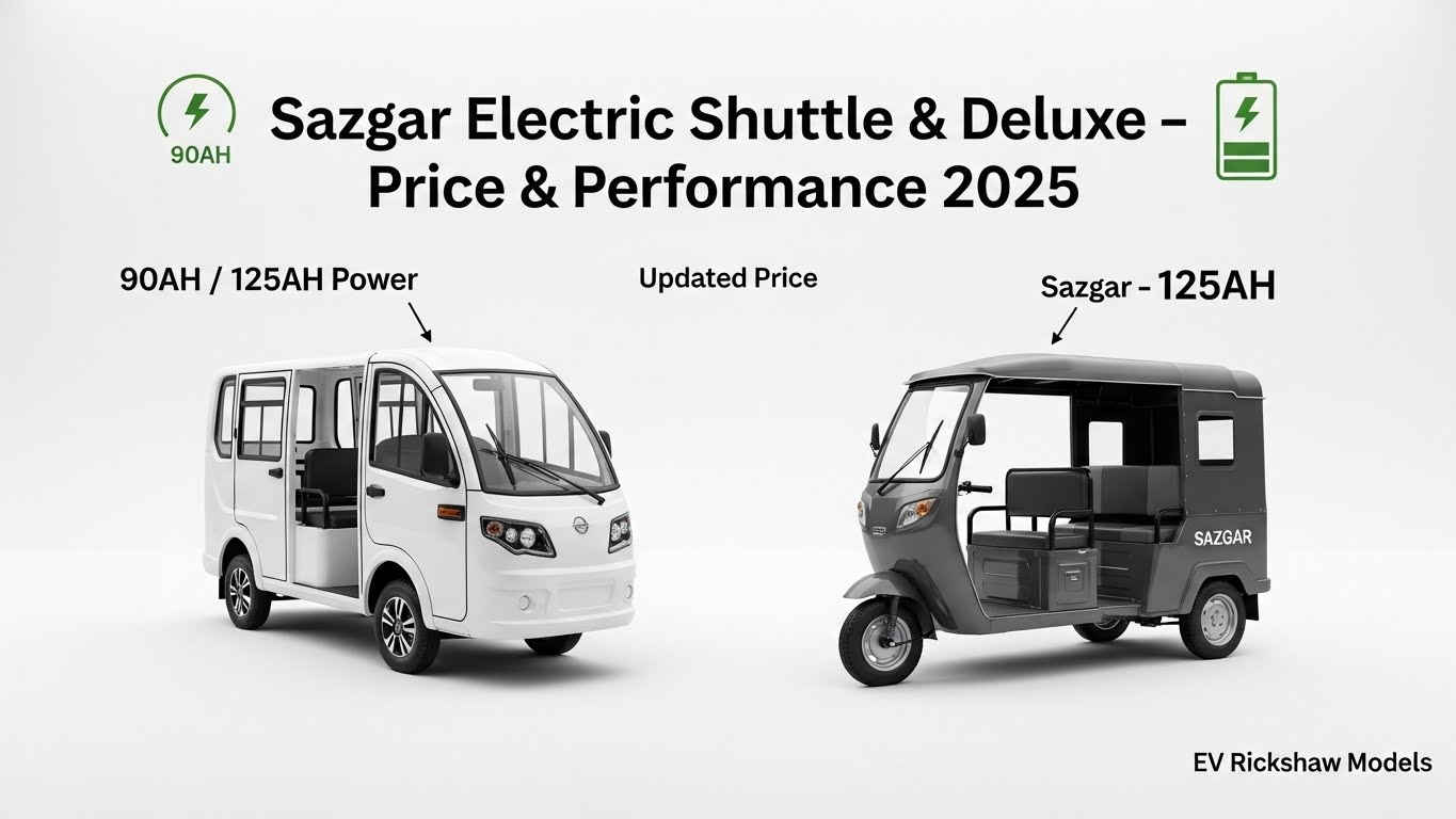 Sazgar Electric Shuttle and Deluxe Models with 90AH 125AH Performance