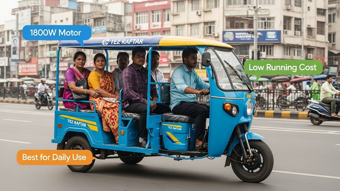 Tez Raftar 1800W Electric Rickshaw