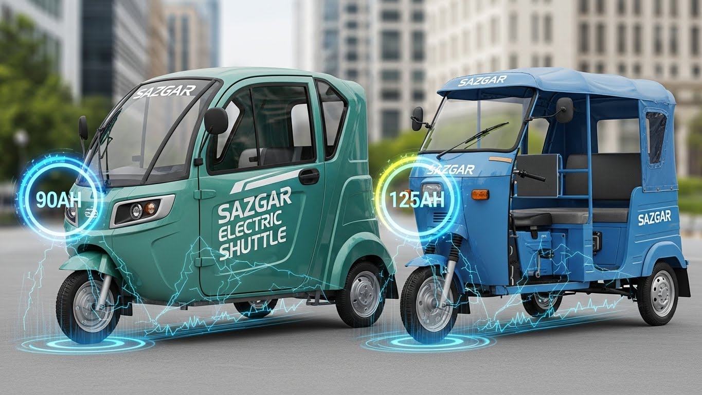Sazgar Electric Shuttle and Deluxe Models with 90AH 125AH Performance