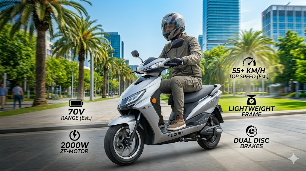 Fast and Reliable Electric Scooter 2000W ZF70E2000 Specs