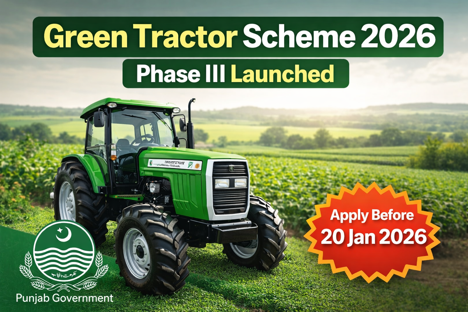 Punjab Green Tractor Program Phase 3 Online Registration 2026