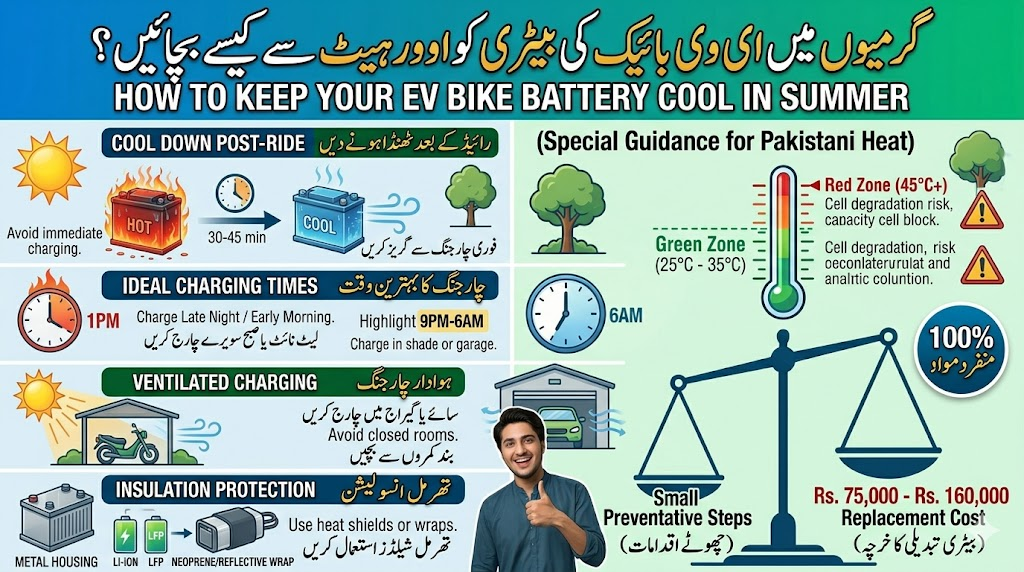 How to Maintain EV Bike Battery Life in Pakistani Summer
